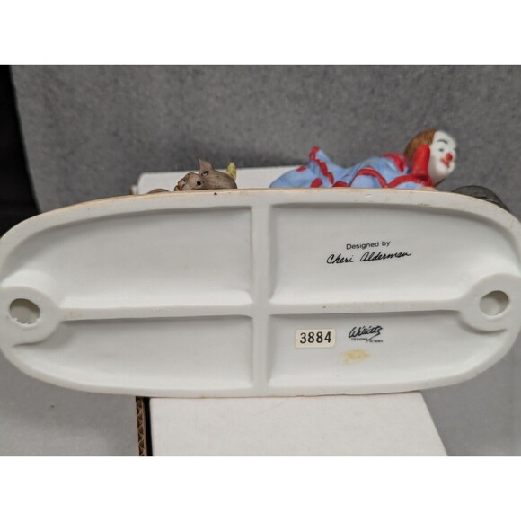 Vintage 1985  Willett’s Clown & Goat Ceramic Figurine Cheri Alderman Whimsical - Picture 9 of 11